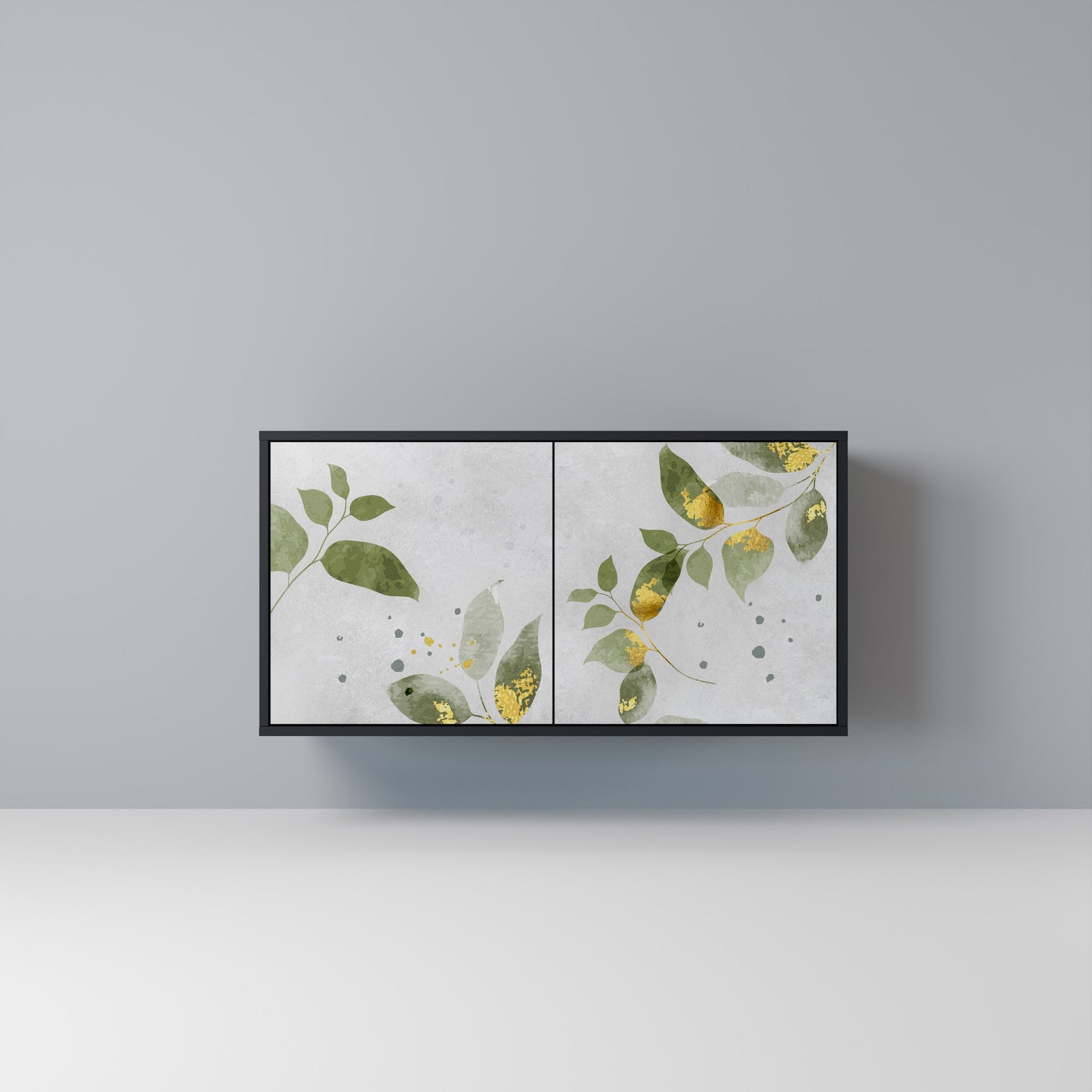 ELEGANT BOTANICS Madia a 2 Ante in Finitura Nera