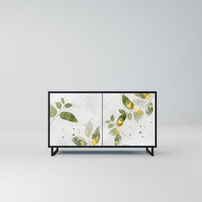 Credenza ELEGANT BOTANICS a 2 ante in finitura nera