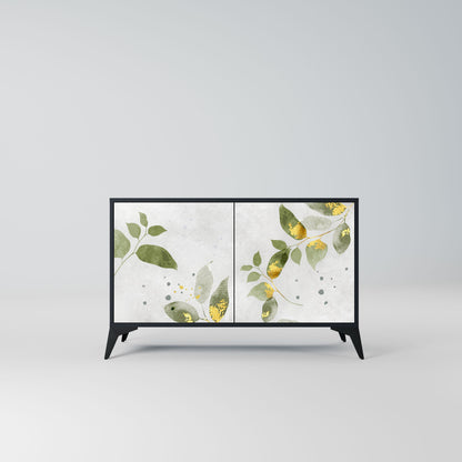 Credenza ELEGANT BOTANICS a 2 ante in finitura nera