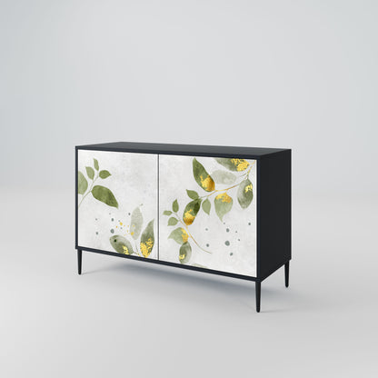 Credenza ELEGANT BOTANICS a 2 ante in finitura nera