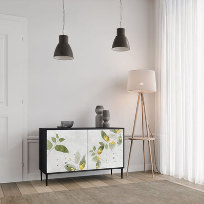 Credenza ELEGANT BOTANICS a 2 ante in finitura nera