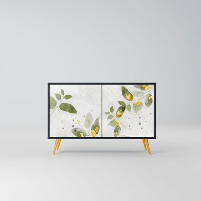 Credenza ELEGANT BOTANICS a 2 ante in finitura nera