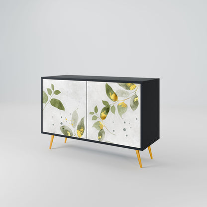 Credenza ELEGANT BOTANICS a 2 ante in finitura nera