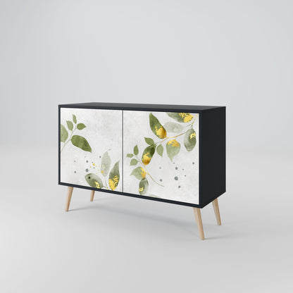 Credenza ELEGANT BOTANICS a 2 ante in finitura nera