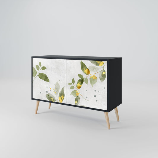 Credenza ELEGANT BOTANICS a 2 ante in finitura nera