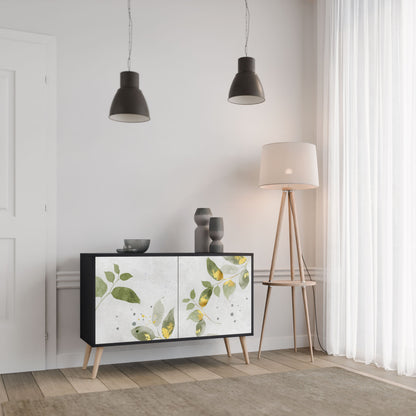 Credenza ELEGANT BOTANICS a 2 ante in finitura nera