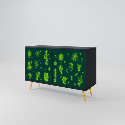 Credenza DESERT GREEN a 2 ante in finitura nera