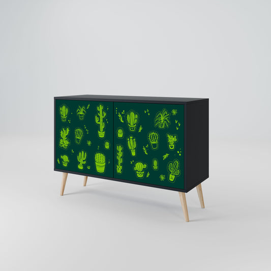 Credenza DESERT GREEN a 2 ante in finitura nera