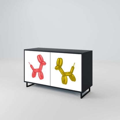 Credenza a 2 ante CHILDHOOD MEMORY in finitura nera