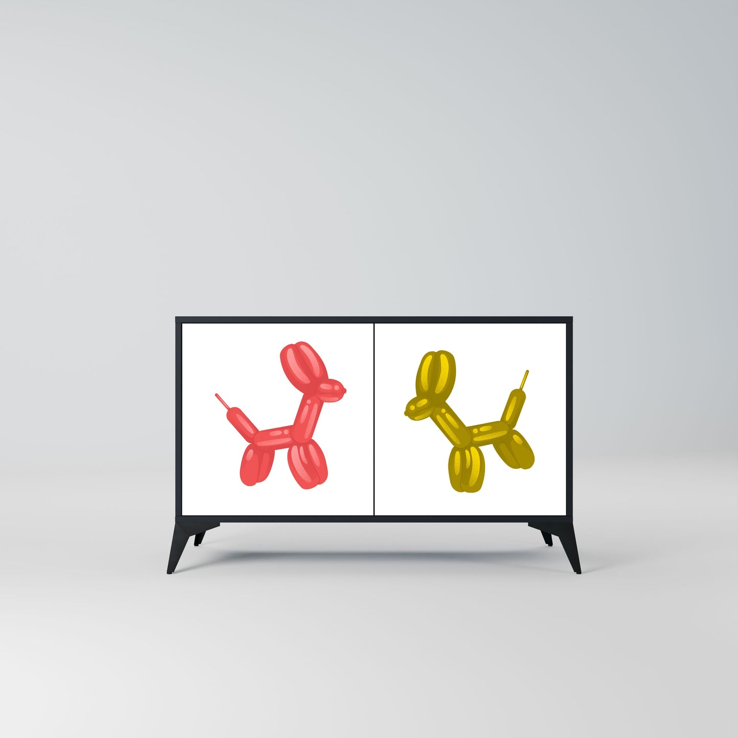 Credenza a 2 ante CHILDHOOD MEMORY in finitura nera