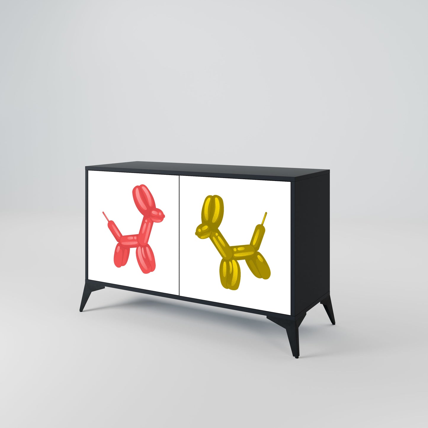 Credenza a 2 ante CHILDHOOD MEMORY in finitura nera