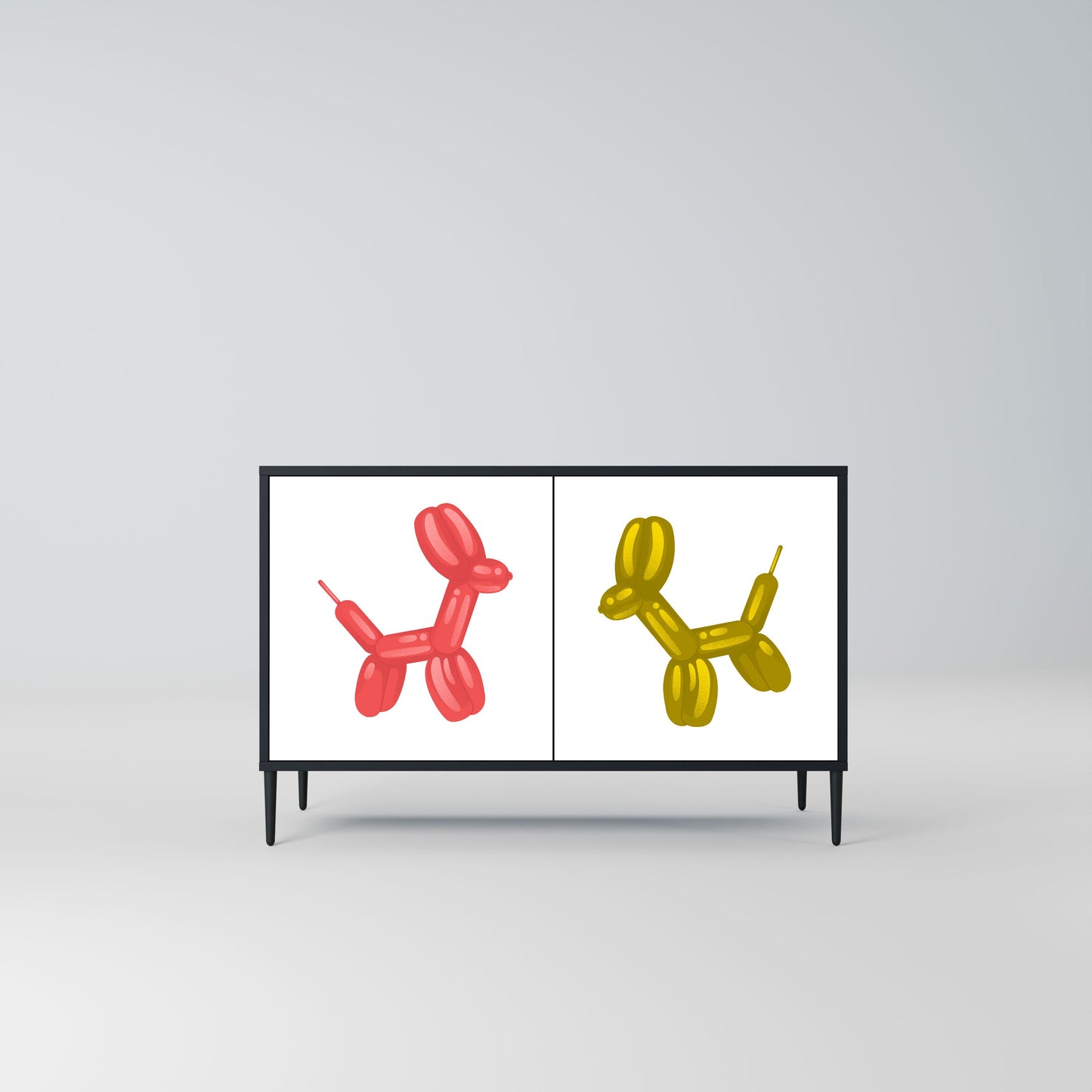 Credenza a 2 ante CHILDHOOD MEMORY in finitura nera