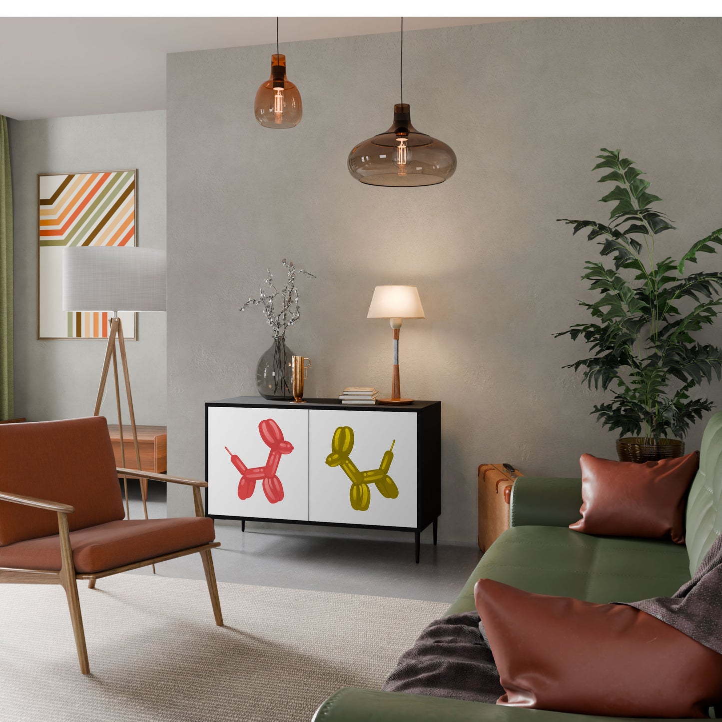 Credenza a 2 ante CHILDHOOD MEMORY in finitura nera