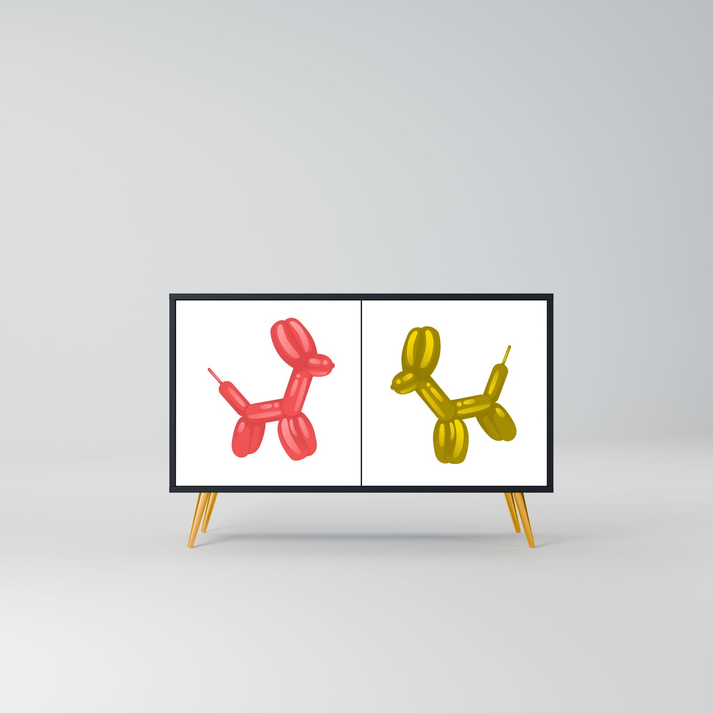 Credenza a 2 ante CHILDHOOD MEMORY in finitura nera