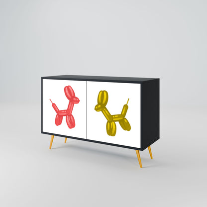 Credenza a 2 ante CHILDHOOD MEMORY in finitura nera