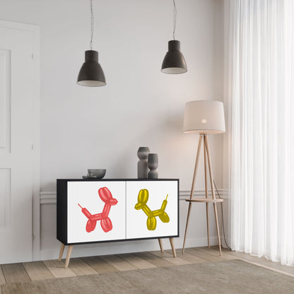 Credenza a 2 ante CHILDHOOD MEMORY in finitura nera