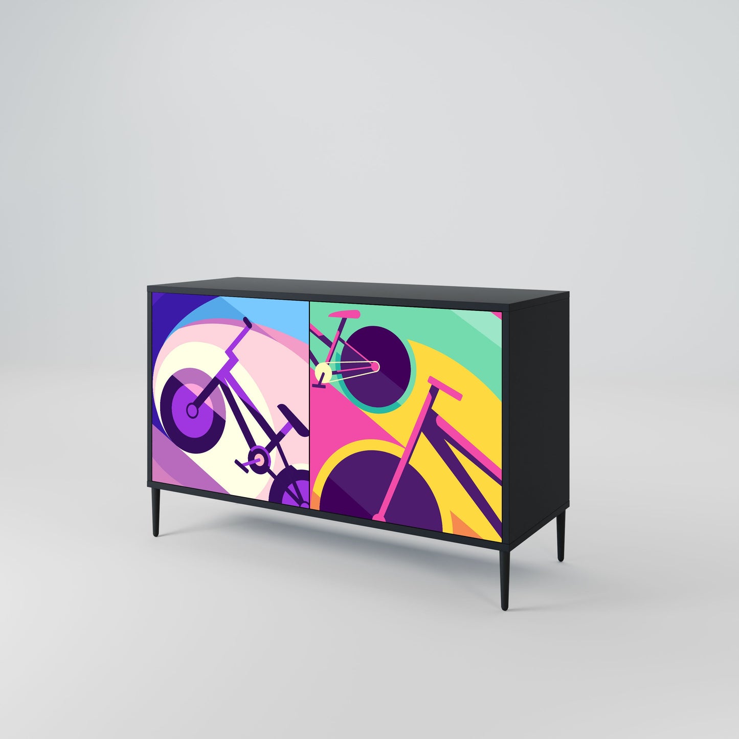Credenza a 2 ante BIKE DREAMS in finitura nera