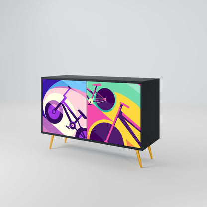 Credenza a 2 ante BIKE DREAMS in finitura nera