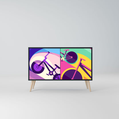 Credenza a 2 ante BIKE DREAMS in finitura nera