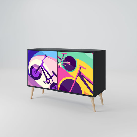 Credenza a 2 ante BIKE DREAMS in finitura nera