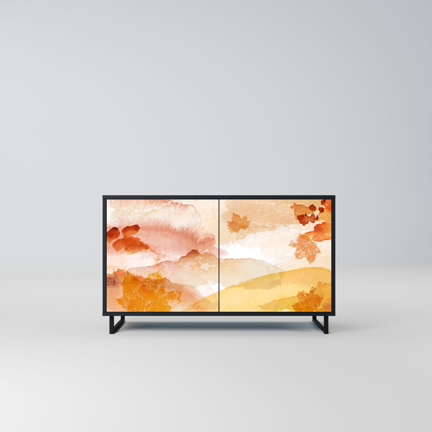 Credenza a 2 ante TRACES OF AUTUMN in finitura nera