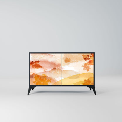 Credenza a 2 ante TRACES OF AUTUMN in finitura nera