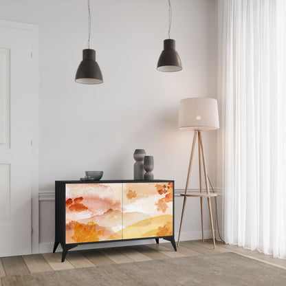 Credenza a 2 ante TRACES OF AUTUMN in finitura nera