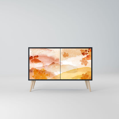 Credenza a 2 ante TRACES OF AUTUMN in finitura nera