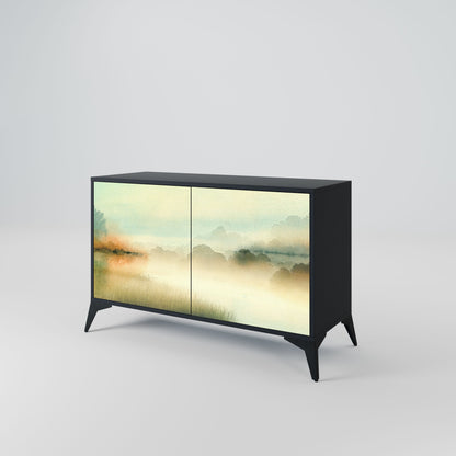 Credenza a 2 ante MORNING BY THE LAKE in finitura nera