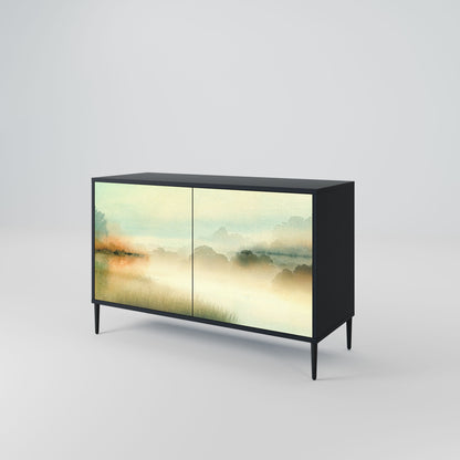 Credenza a 2 ante MORNING BY THE LAKE in finitura nera