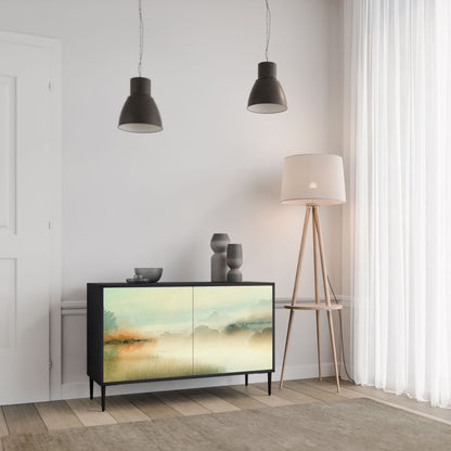 Credenza a 2 ante MORNING BY THE LAKE in finitura nera