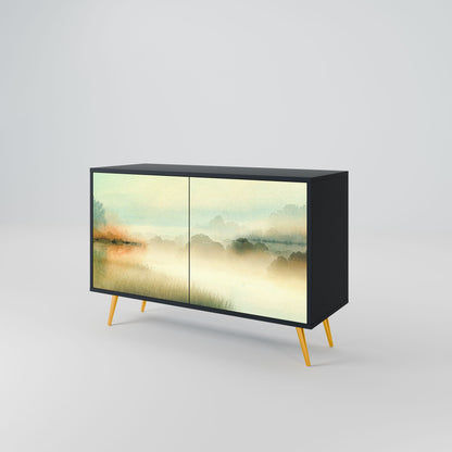 Credenza a 2 ante MORNING BY THE LAKE in finitura nera