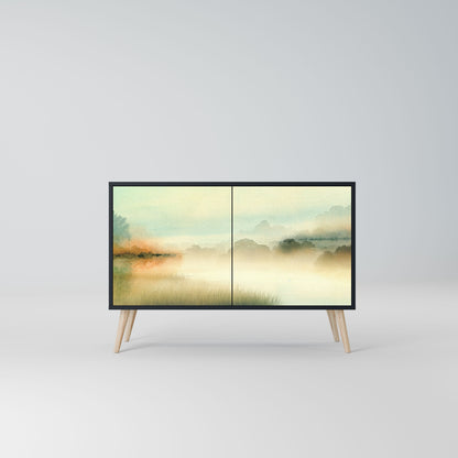Credenza a 2 ante MORNING BY THE LAKE in finitura nera