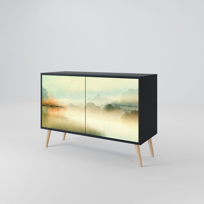 Credenza a 2 ante MORNING BY THE LAKE in finitura nera