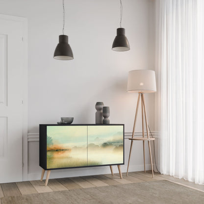 Credenza a 2 ante MORNING BY THE LAKE in finitura nera