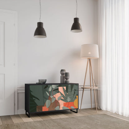 Credenza TROPICAL COMPOSITION a 2 ante in finitura nera