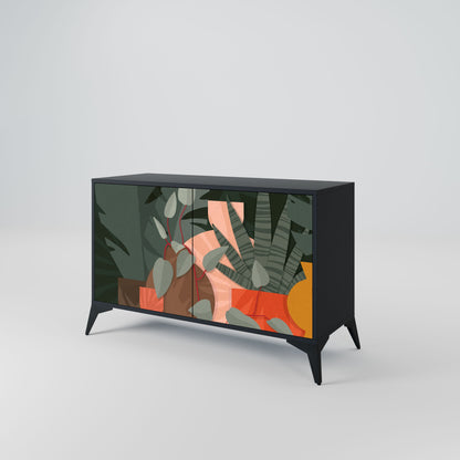 Credenza TROPICAL COMPOSITION a 2 ante in finitura nera
