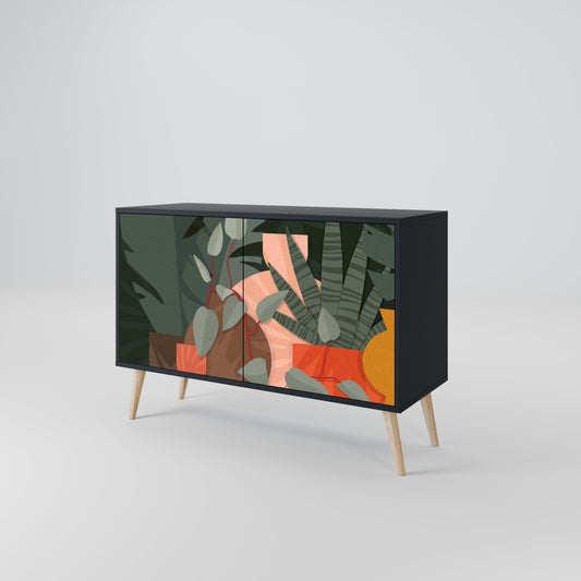 Credenza TROPICAL COMPOSITION a 2 ante in finitura nera