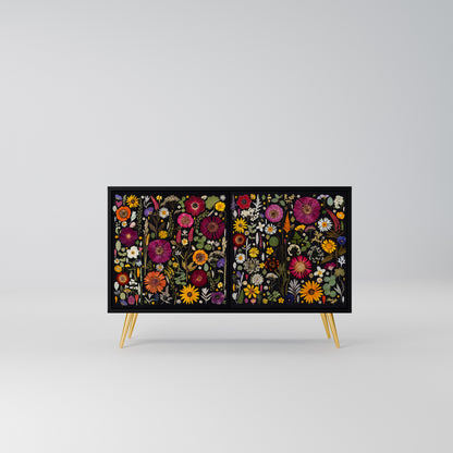 MIDNIGHT GARDEN Madia a 2 Ante in Finitura Nera