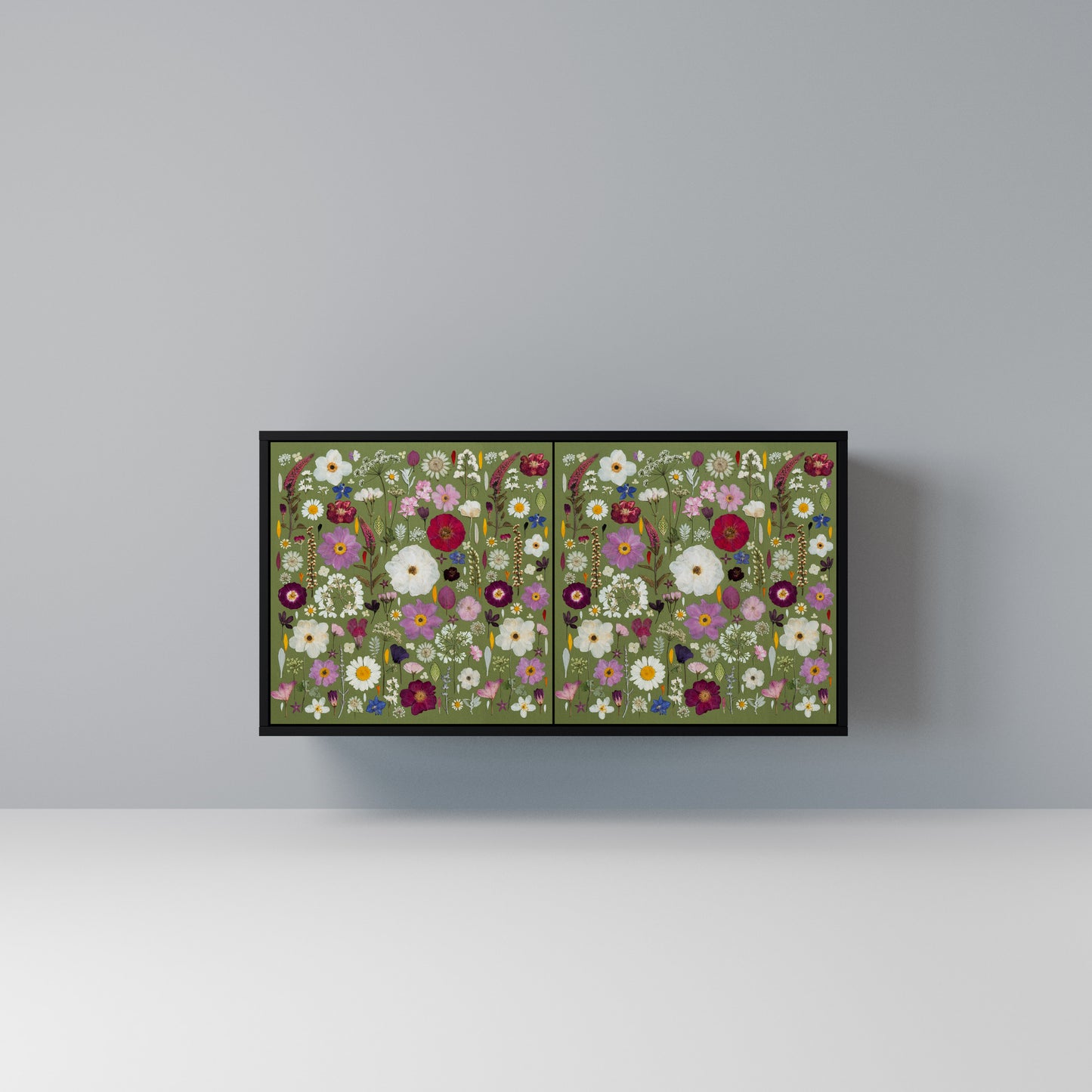 WILD GARDEN Madia a 2 Ante in Finitura Nera