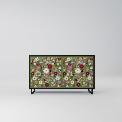 WILD GARDEN Madia a 2 Ante in Finitura Nera