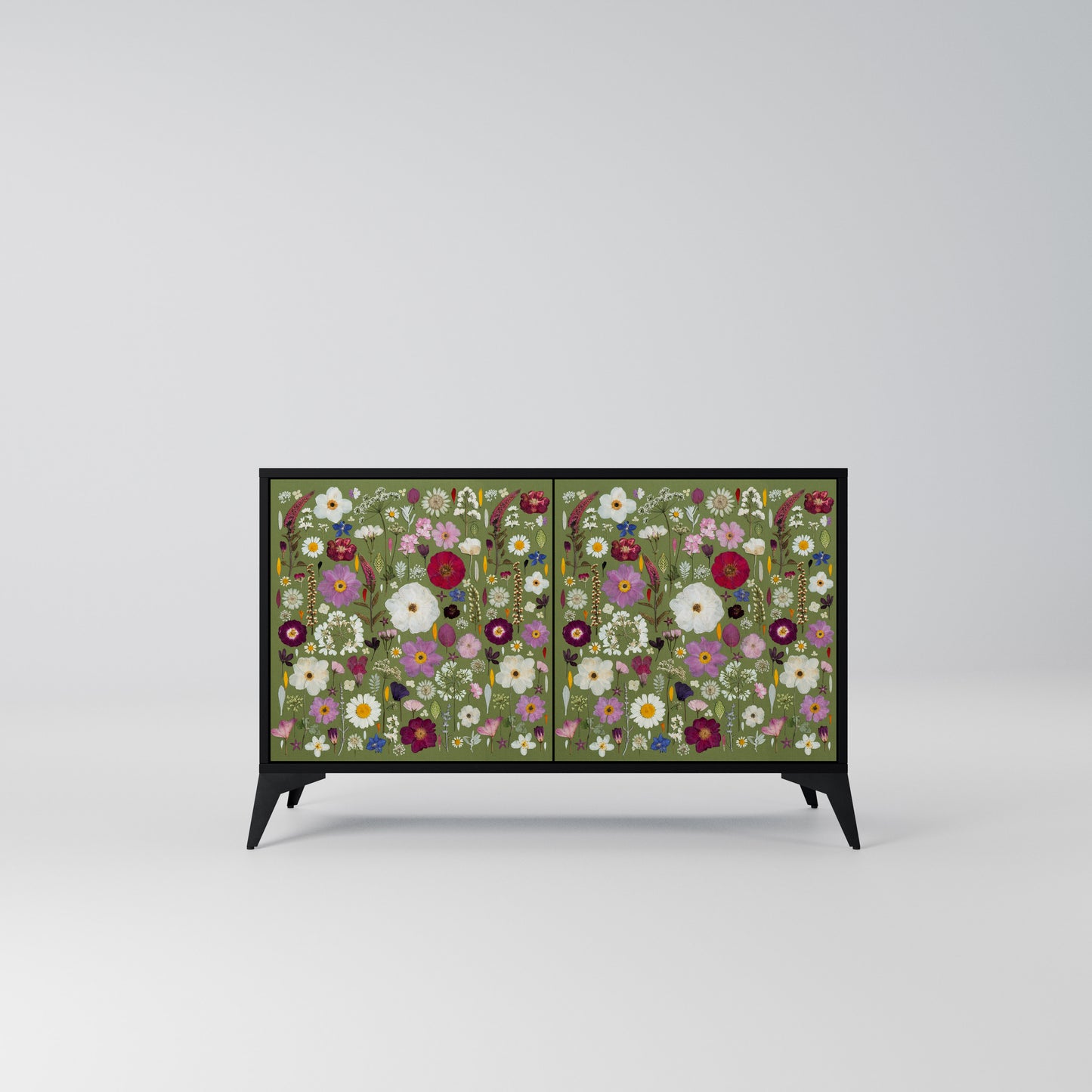 WILD GARDEN Madia a 2 Ante in Finitura Nera