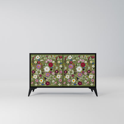 WILD GARDEN Madia a 2 Ante in Finitura Nera