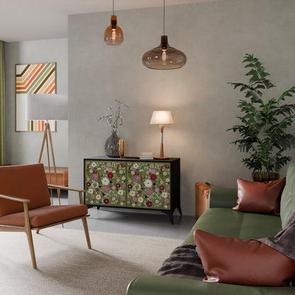 WILD GARDEN Madia a 2 Ante in Finitura Nera