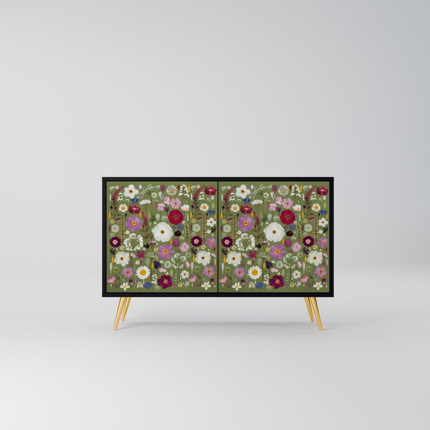 WILD GARDEN Madia a 2 Ante in Finitura Nera