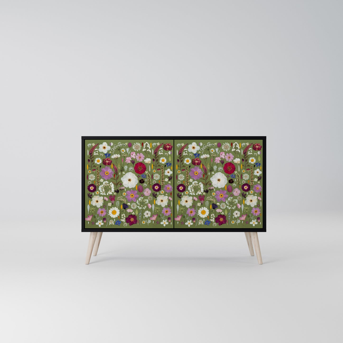 WILD GARDEN Madia a 2 Ante in Finitura Nera