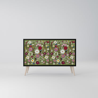 WILD GARDEN Madia a 2 Ante in Finitura Nera