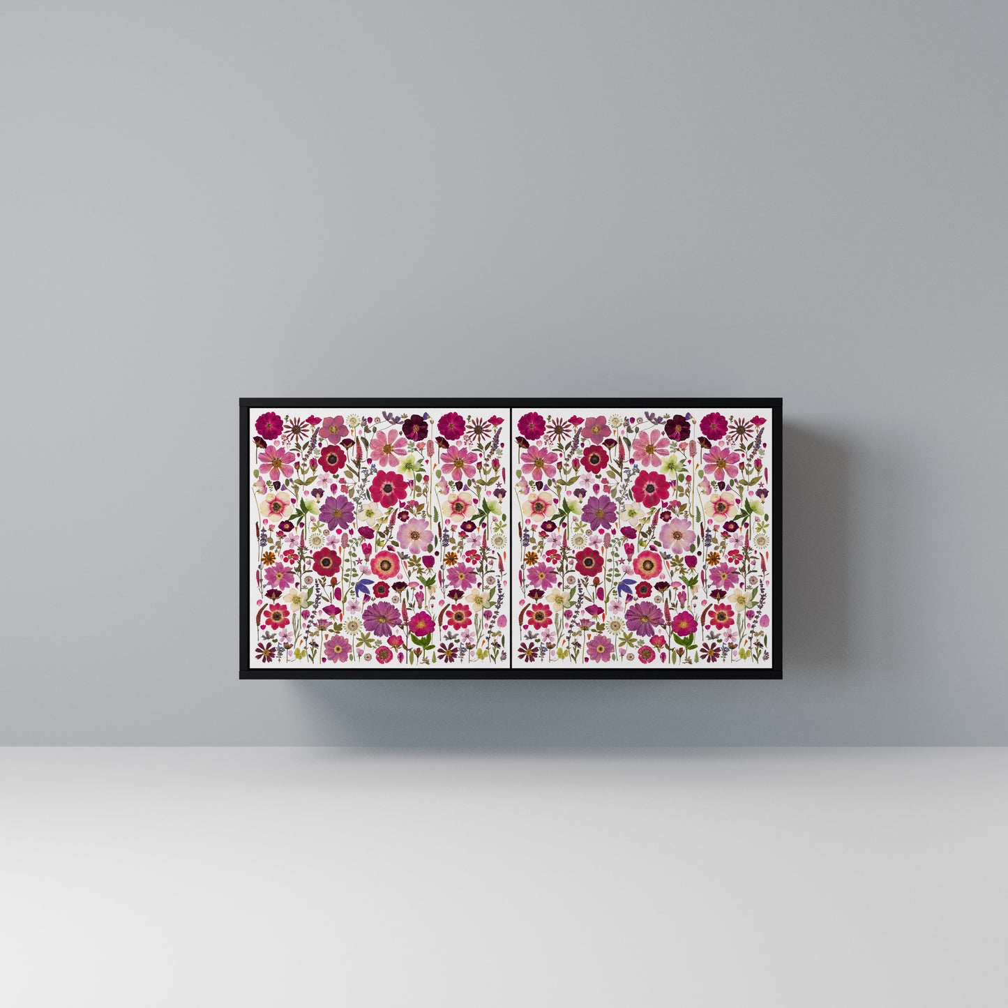 PETAL GARDEN Madia a 2 Ante in Finitura Nera