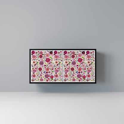 PETAL GARDEN Madia a 2 Ante in Finitura Nera