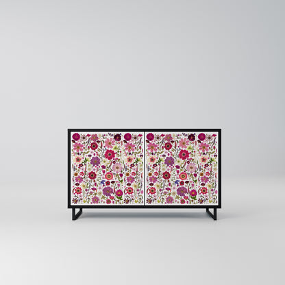 PETAL GARDEN Madia a 2 Ante in Finitura Nera